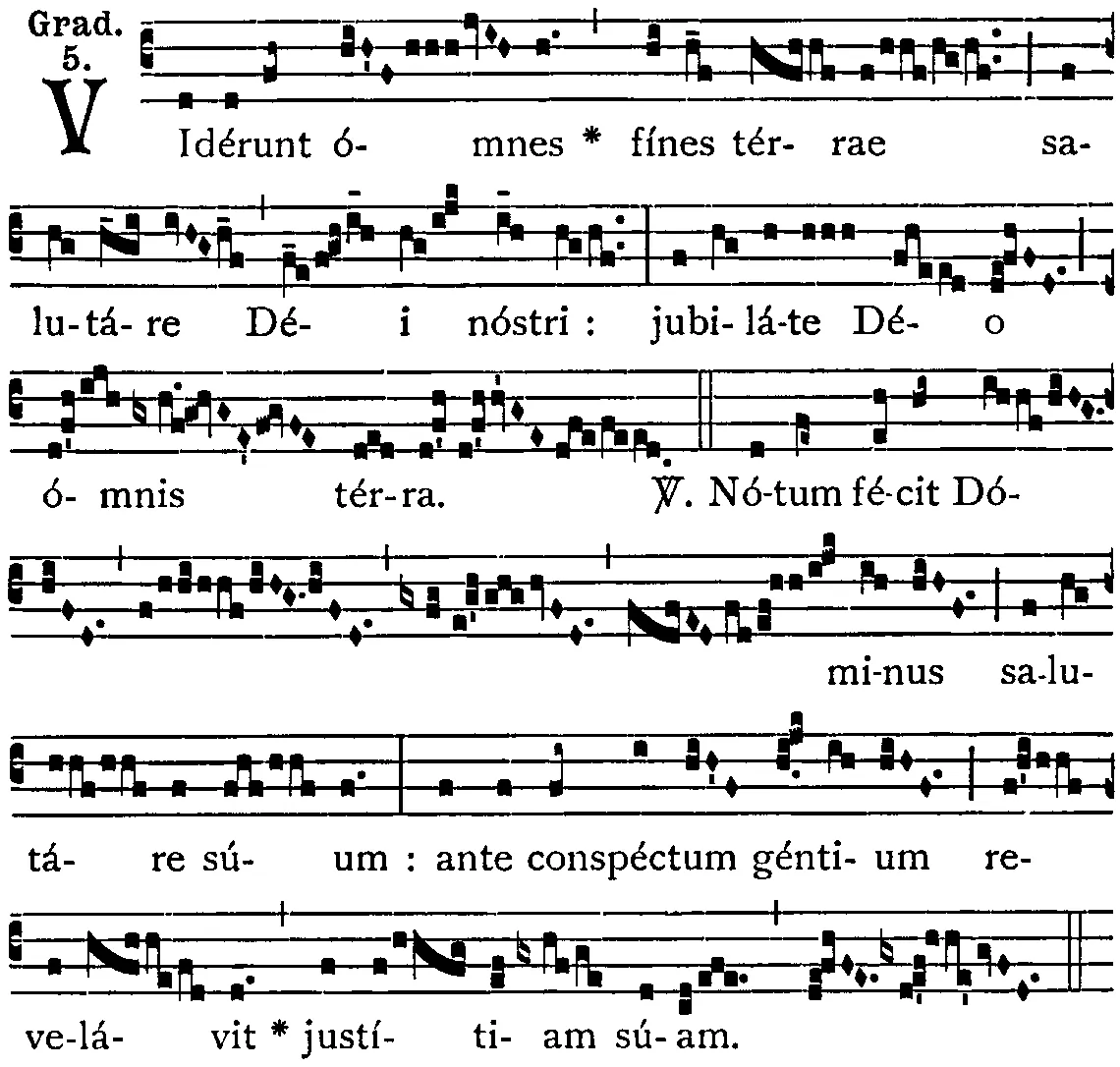 The plainchant notation for Viderunt Omnes, the melody that Léonin later used as tenor